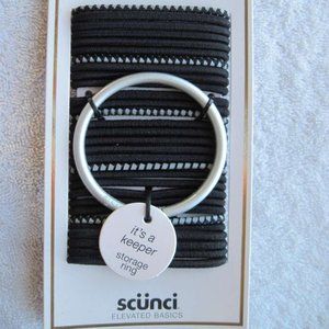 30 Scunci No Damage Elastics Metal Keeper Storage Ring Reflective Hair Bands